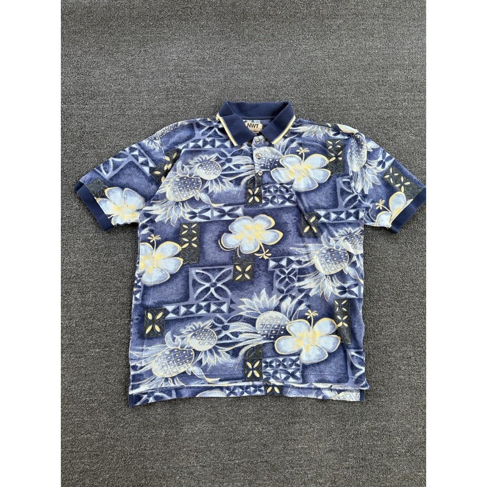 Naturals Northwest Territory Hawaiian Polo Shirt Floral Pineapple L